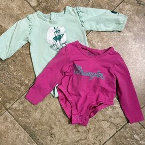 Carhartt Wrangler Baby‎ Girl Bundle Long Sleeve Bodysuit Graphic 3M